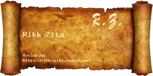 Rikk Zita névjegykártya